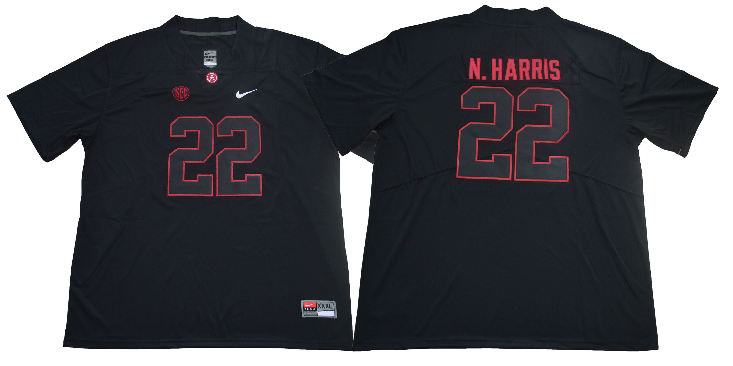 Men Alabama Crimson Tide #22 N.Harris Black Legendary Edition NCAA Jerseys->ncaa teams->NCAA Jersey